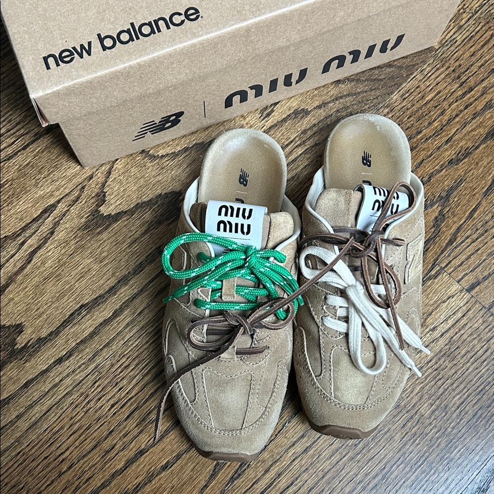 New Balance X Miu Miu 530 SL faded suede mules - Picture 7 of 16
